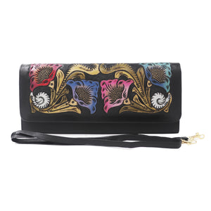 ck-1007 cartera cincelada  flores color