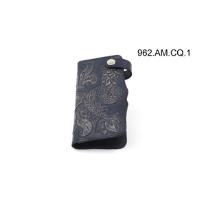ck-962 cartera de piel  cincelado de serpiente emplumada  color