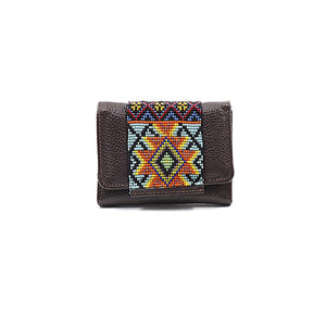 ck-65 cartera de piel con tapa de chaquira