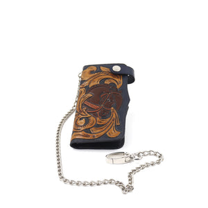 ck-962 cartera de piel  cincelada de  caballos  bicolor