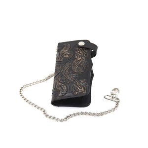 ck-962 cartera de piel  cincelado de serpiente emplumada  color
