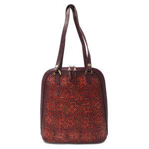 mk-1325 back pack cincelado de flores trébol bicolor