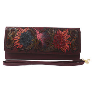 ck-1007 cartera cincelada dalias colibrí color
