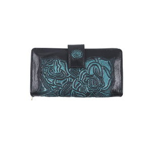 ck-20 cartera cincelada flores bicolor