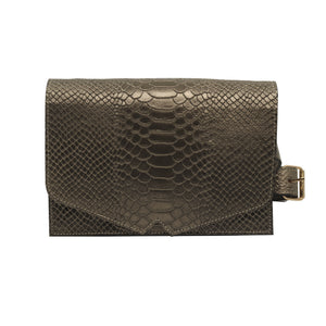 bk-114 bolsa  belt bag piel textura python