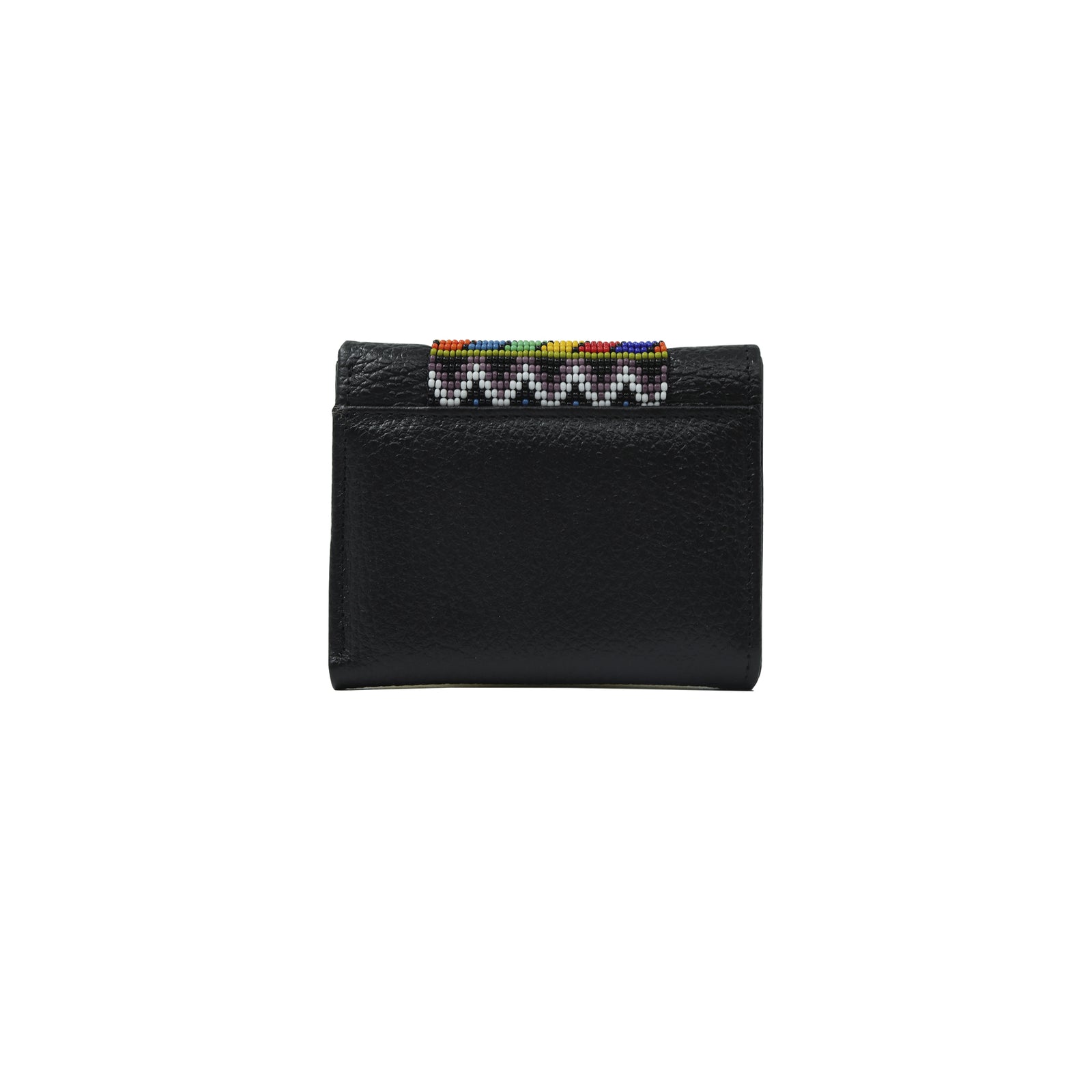ck-65 cartera de piel con tapa de chaquira