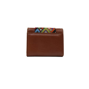 ck-65 cartera de piel con tapa de chaquira