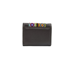 ck-65 cartera de piel con tapa de chaquira