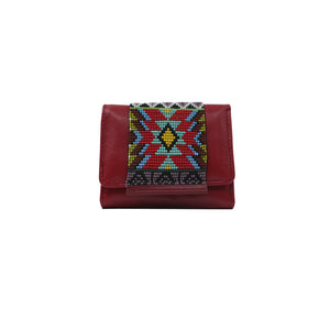 ck-65 cartera de piel con tapa de chaquira