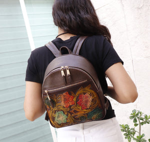 mk-1335 back pack cincelado de flores color