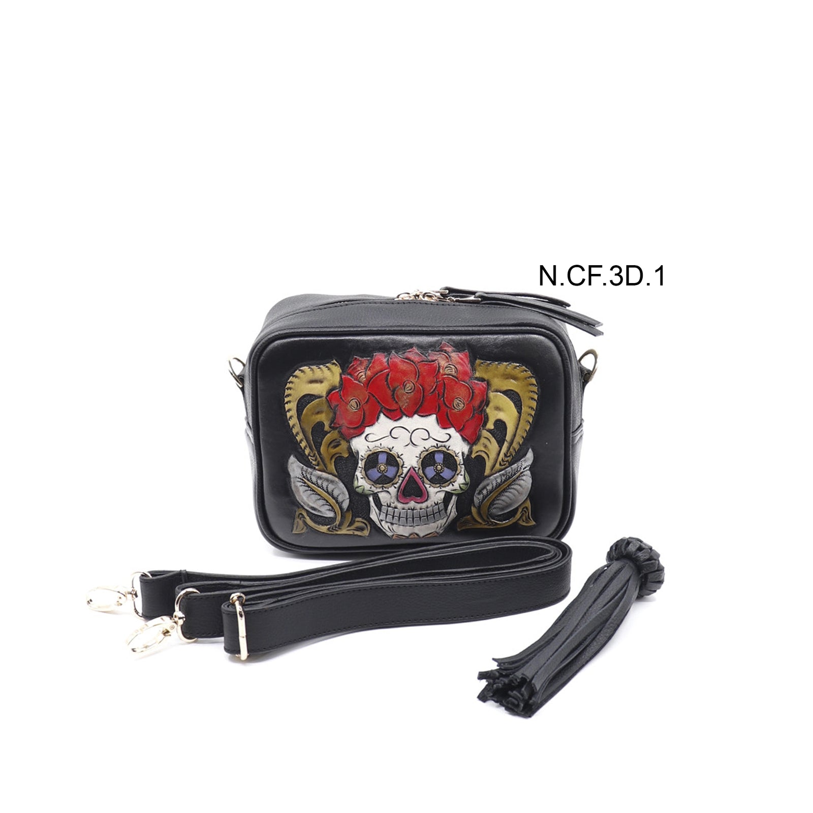 bk-129  bolsa cincelada catrina flores