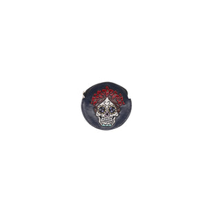 mn-1000 monedero  redondo cincelado de catrina