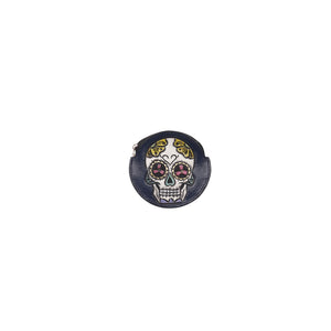 mn-1000 monedero  redondo cincelado de catrina