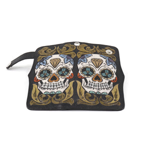 ck-962 cartera de piel texana cincelado de calavera color