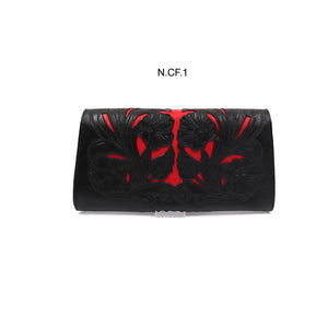 ck-1005 carteron de piel cincelado completo flores color
