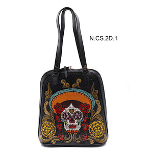 mk-1325 back pack cincelado de catrina sombreo